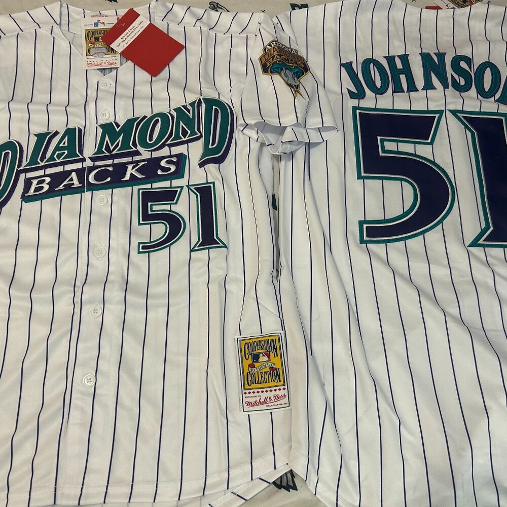 ARIZONA DIAMONDBACKS RANDY JOHNSON Men's JERSEY M,L,XL,2XL by Mitchell & Ness